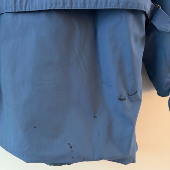 Vintage Woolrich Chore Jacket Flannel Lined Blue Oversized Size Large - Picture 9 of 12